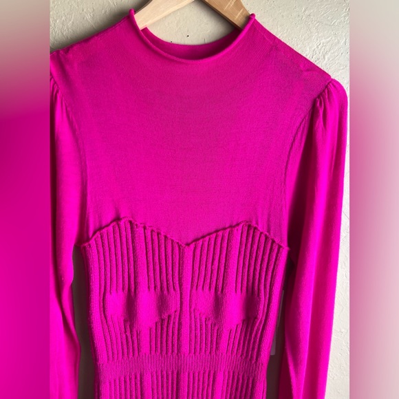 NWT Anthropologie Pink Turtleneck Sweater Dress Size Large - Picture 5 of 9